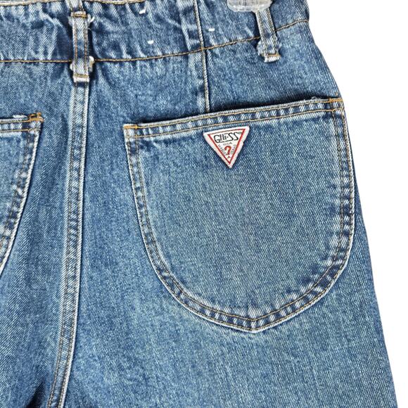 Vintage Guess Jeans Womens 6 Pleated Tapered High Rise Made USA 80s Cotton Denim - Picture 9 of 11